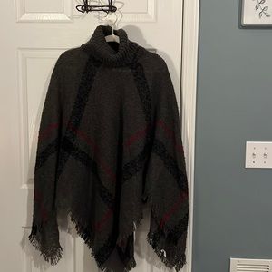 Classic! Jen & Co gray Turtleneck boucle poncho. Plus 1x-3x nwot
